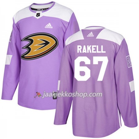 Miehille NHL Anaheim Ducks Pelipaita Rickard Rakell 67 Adidas 2017-2018 Violetti Fights Cancer Practice Authentic